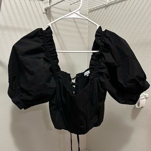 Puff sleeve corset crop top